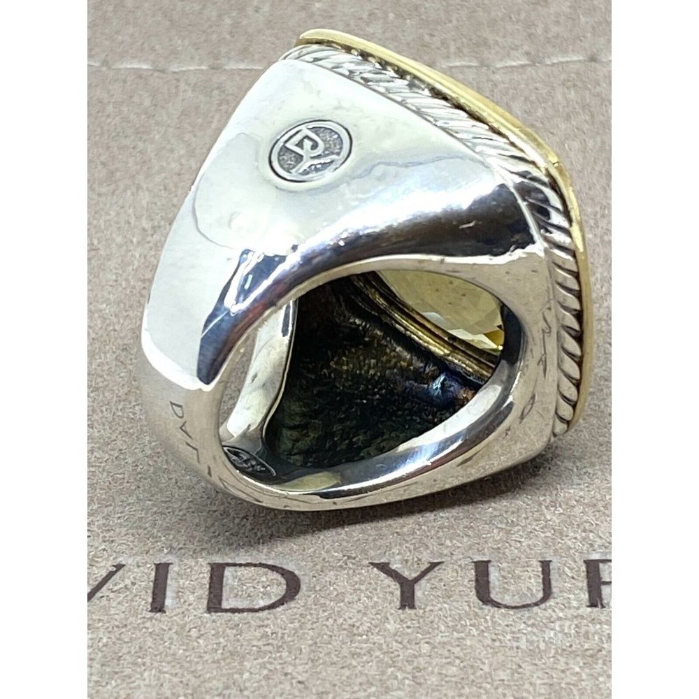 $3250 DAVID YURMAN 18K GOLD SS DIAMOND ALBION EXTRA LARGE LEMON QUARTZ R… - Picture 9 of 16